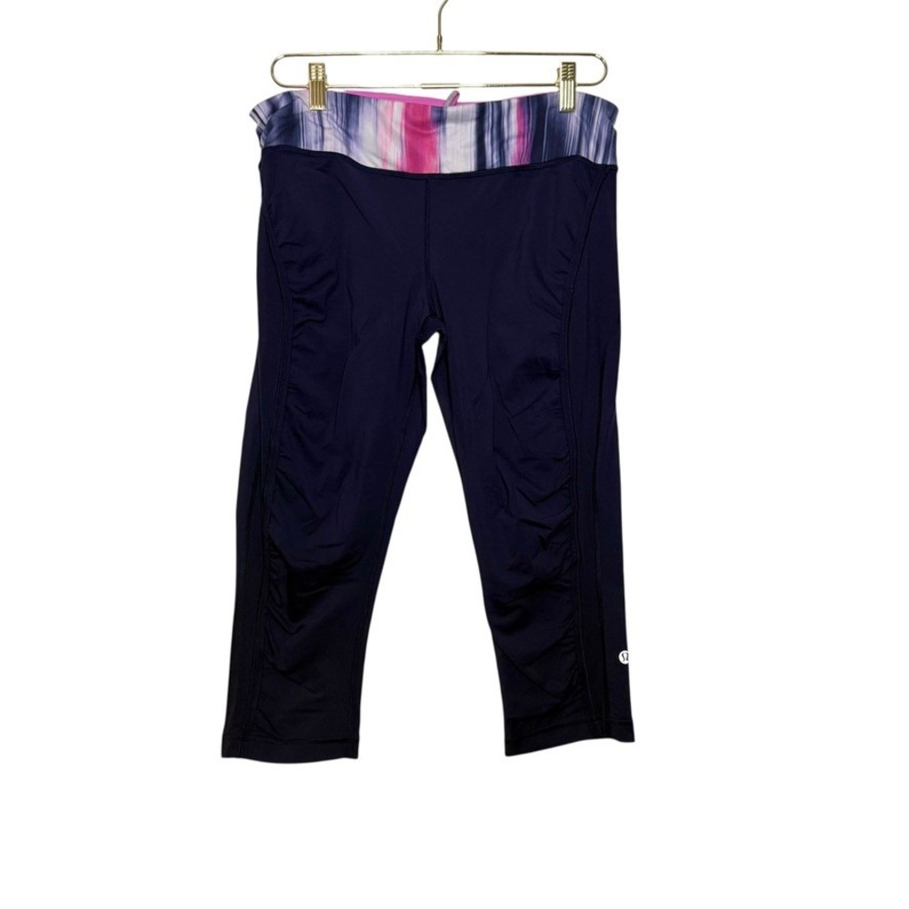 Lululemon Athletica Capri Leggings Blue Purple Athletic Yoga‎ Pants Women's 12